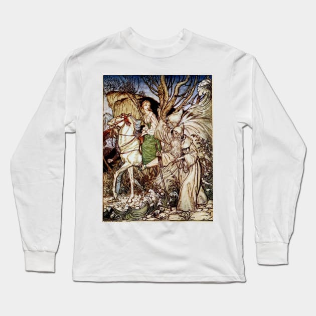 Undine and Kuleborn - Arthur Rackham Long Sleeve T-Shirt by forgottenbeauty